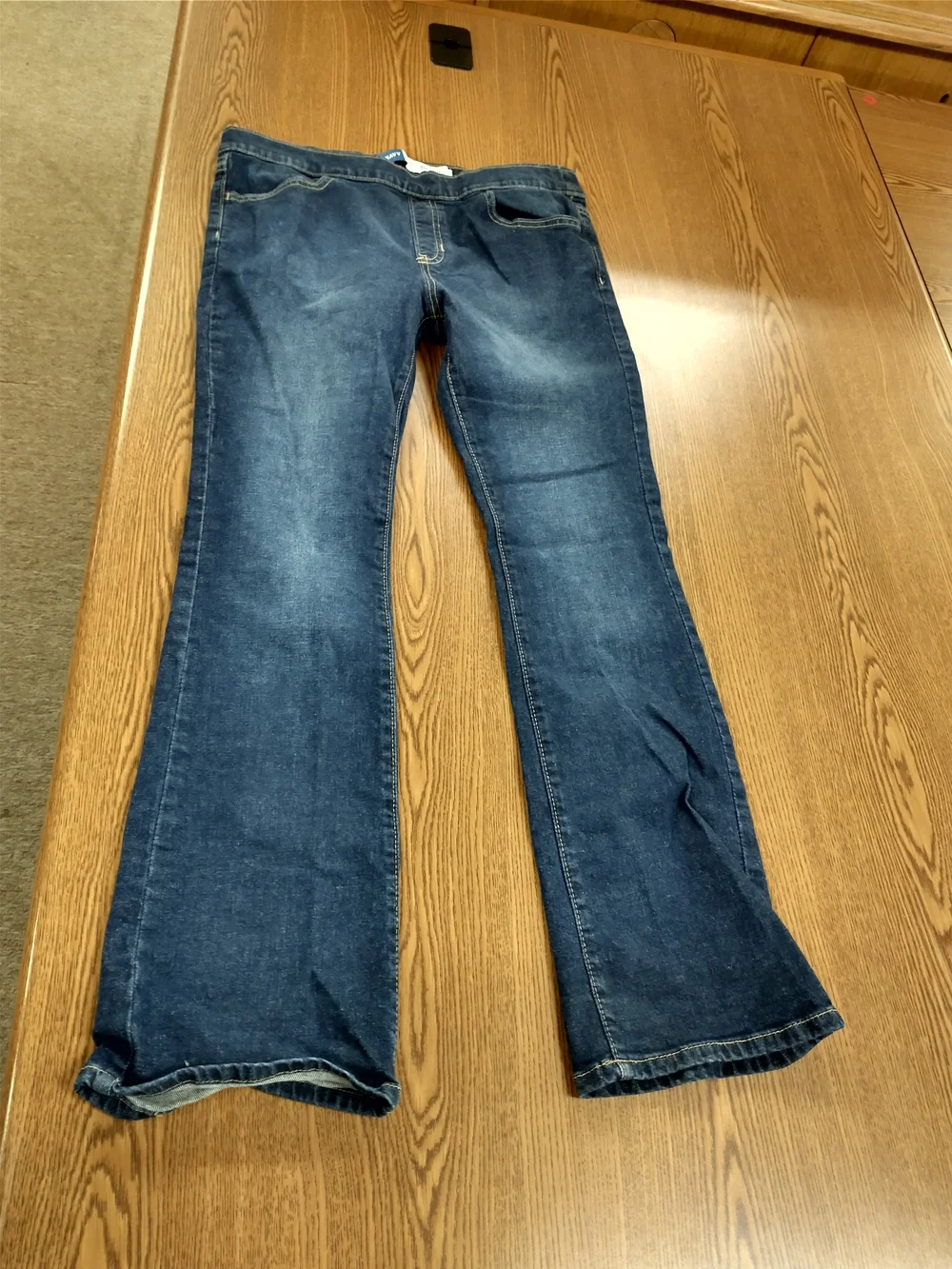 Girl's Old Navy Dark Blue Flare Jeans - Stretch Denim